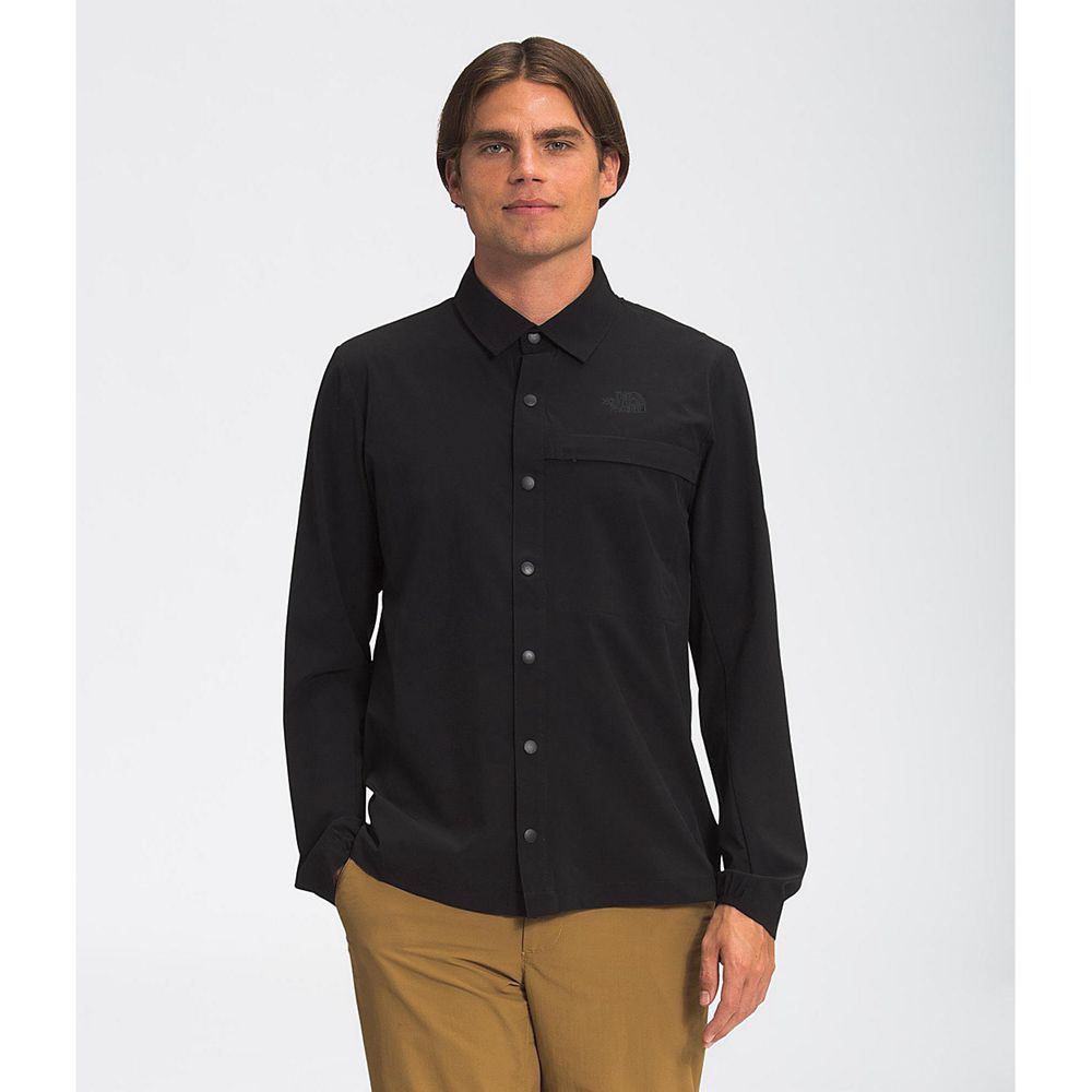 The North Face Long Sleeve Mens Australia - The North Face First Trail Black (DHE-051289)